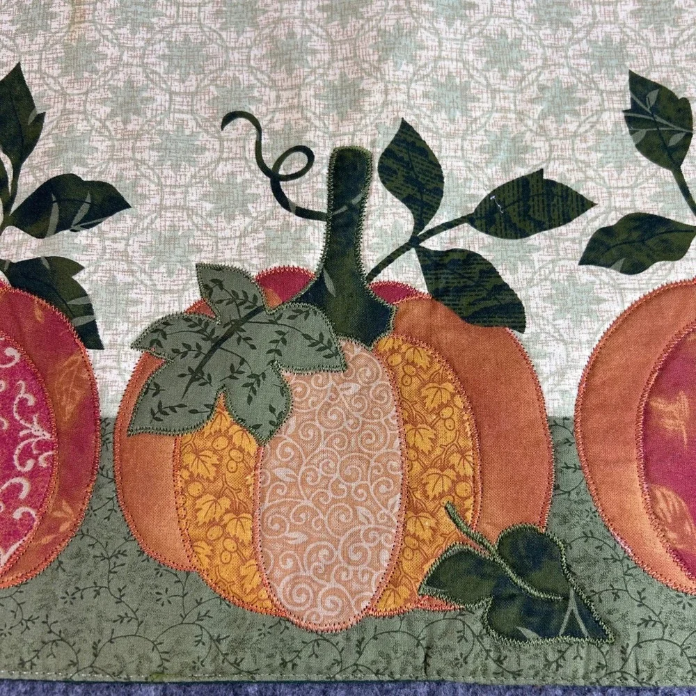 Nantucket Distributing Quilted Pumpkin Placemats Set of 4 Fall Harvest Decor